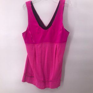 Lululemon pink pleated drawstring tank top